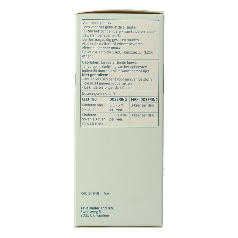 Teva Broomhexine HCL 8mg / 5ml 150 Milliliter