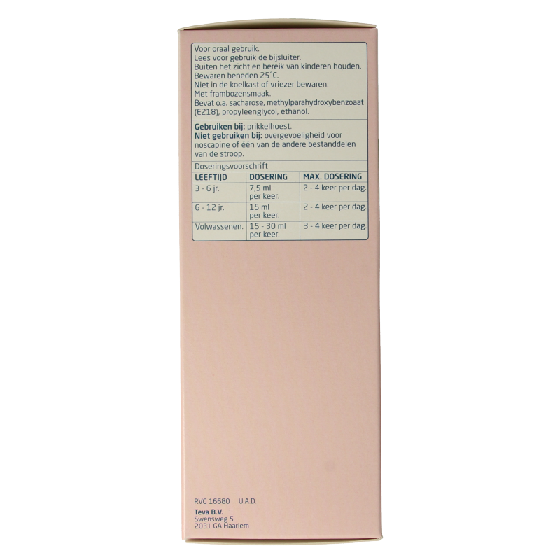 Teva Noscapine siroop HCL 300 Milliliter