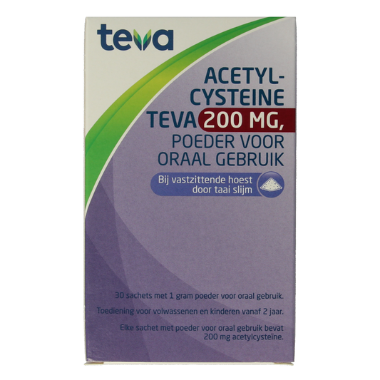Teva Acetylcysteine 200mg poeder 30 Sachets