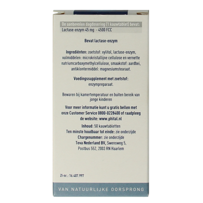 Phital Lactase 4500 50 Kauwtabletten