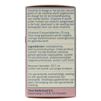 Teva Vitamine D 20 mcg 800IE 300 Tabletten