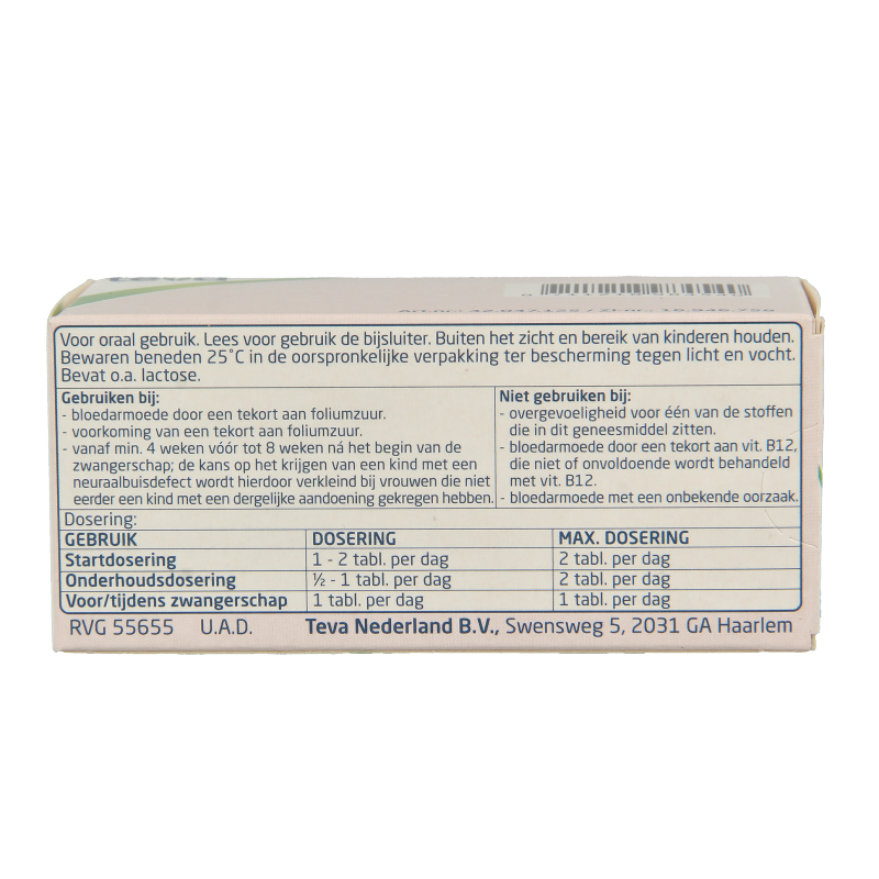 Teva Foliumzuur 0.5mg 90 Stuks