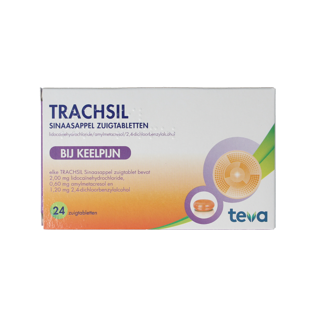 Teva Trachsil sinaasappel 24.00 Zuigtabletten