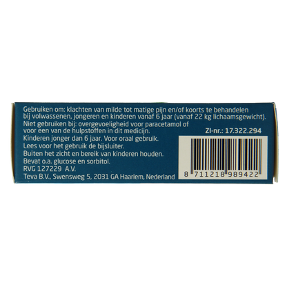 Teva Paracetalgin 500mg 20 Stuks