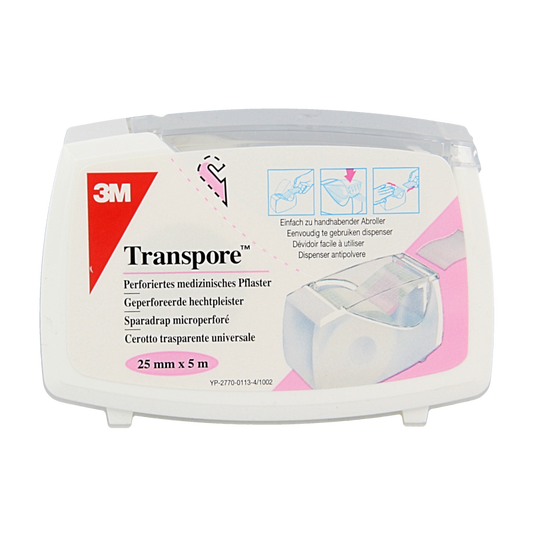 3M Transpore hechtpleister 5m x 25mm 1 Stuks