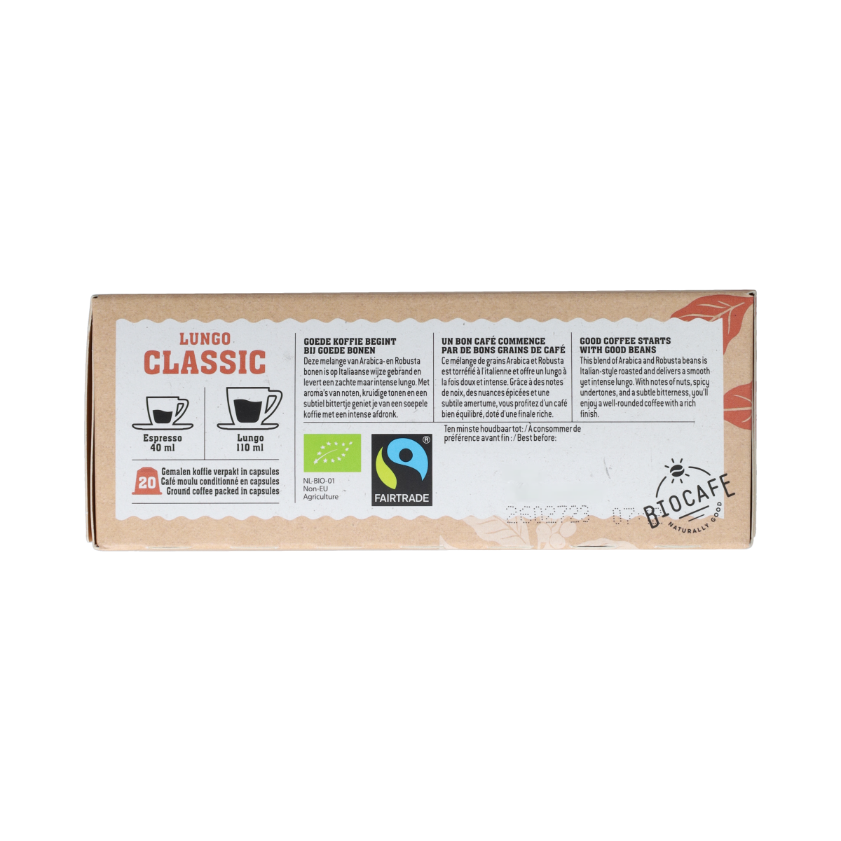 Biocafe Koffiecapsules Lungo bio 20.00 Stuks
