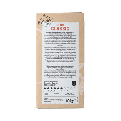 Biocafe Koffiecapsules Lungo bio 20.00 Stuks