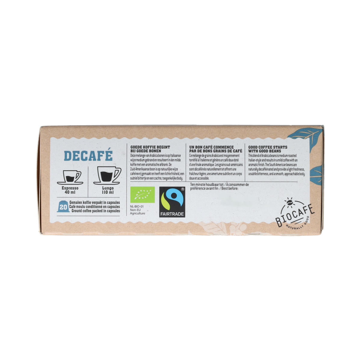 Biocafe Koffiecapsules decafe bio 20.00 Stuks