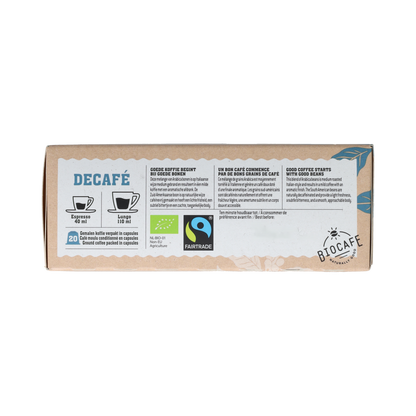 Biocafe Koffiecapsules decafe bio 20.00 Stuks