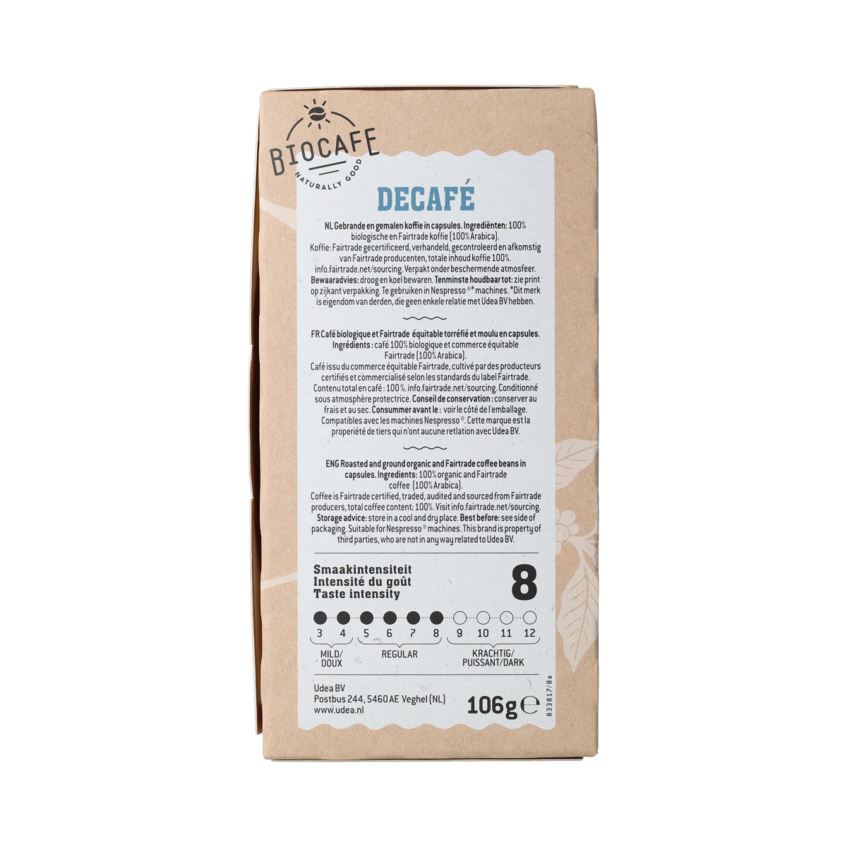 Biocafe Koffiecapsules decafe bio 20.00 Stuks