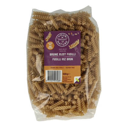 Your Organic Nature Bruine rijst pasta glutenvrij 500.00 Gram