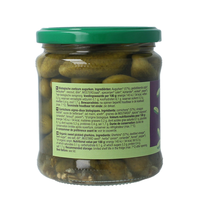 Your Organic Nature Augurken zoetzuur 330 Gram
