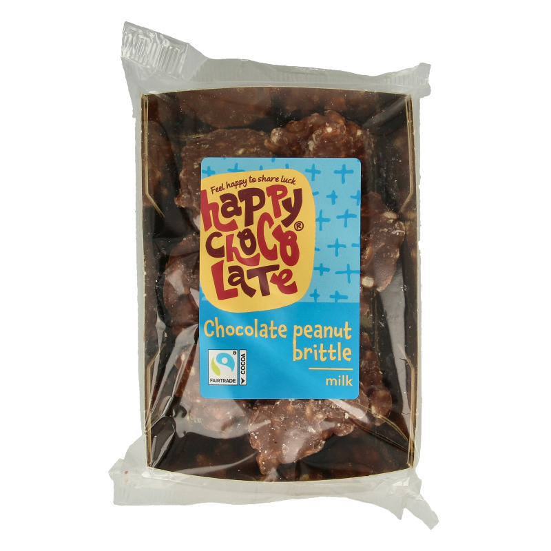 Happy Chocolate Chocolade pindarotsen melk bio 150 Gram