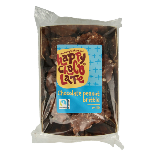 Happy Chocolate Chocolade pindarotsen melk bio 150 Gram