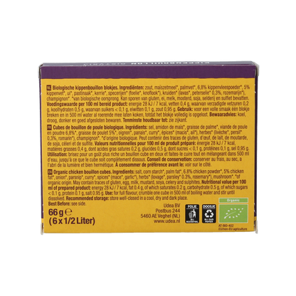 Your Organic Nature Kippenbouillonblokjes helder zonder gist bio 6.00 Stuks