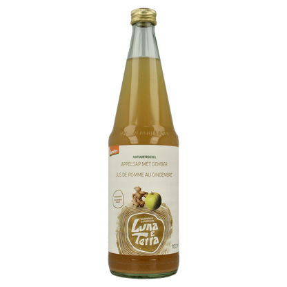 Luna E Terra Appelsap met gember natuurtroebel demeter bio 700 Milliliter
