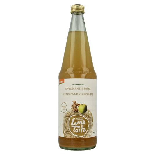 Luna E Terra Appelsap met gember natuurtroebel demeter bio 700 Milliliter