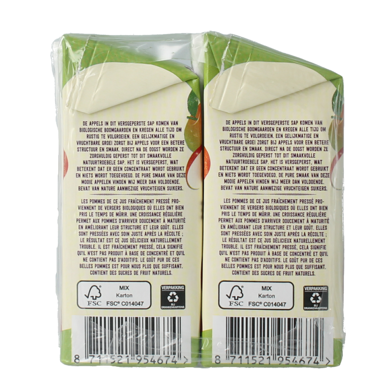 Your Organic Nature Appelsap 200ml bio 6 Stuks
