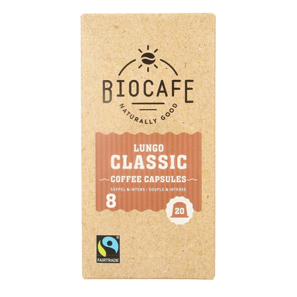 Biocafe Lungo capsules bio 20 Stuks
