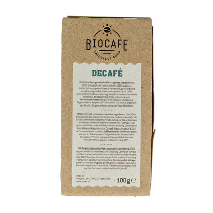 Biocafe Decafe capsules bio 20 Stuks