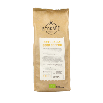 Biocafe Filterkoffie 100% arabica bio 250 Gram