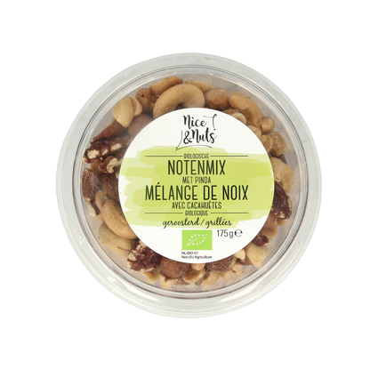 Nice & Nuts Notenmix met pinda zonder zeezout geroosterd bio 175 Gram