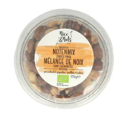 Nice & Nuts Notenmix zonder pinda met zeezout geroosterd bio 175 Gram