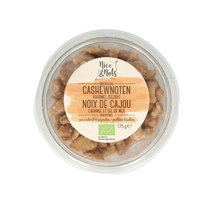 Nice & Nuts Cashewnoten karamel zeezout geroosterd bio 175 Gram