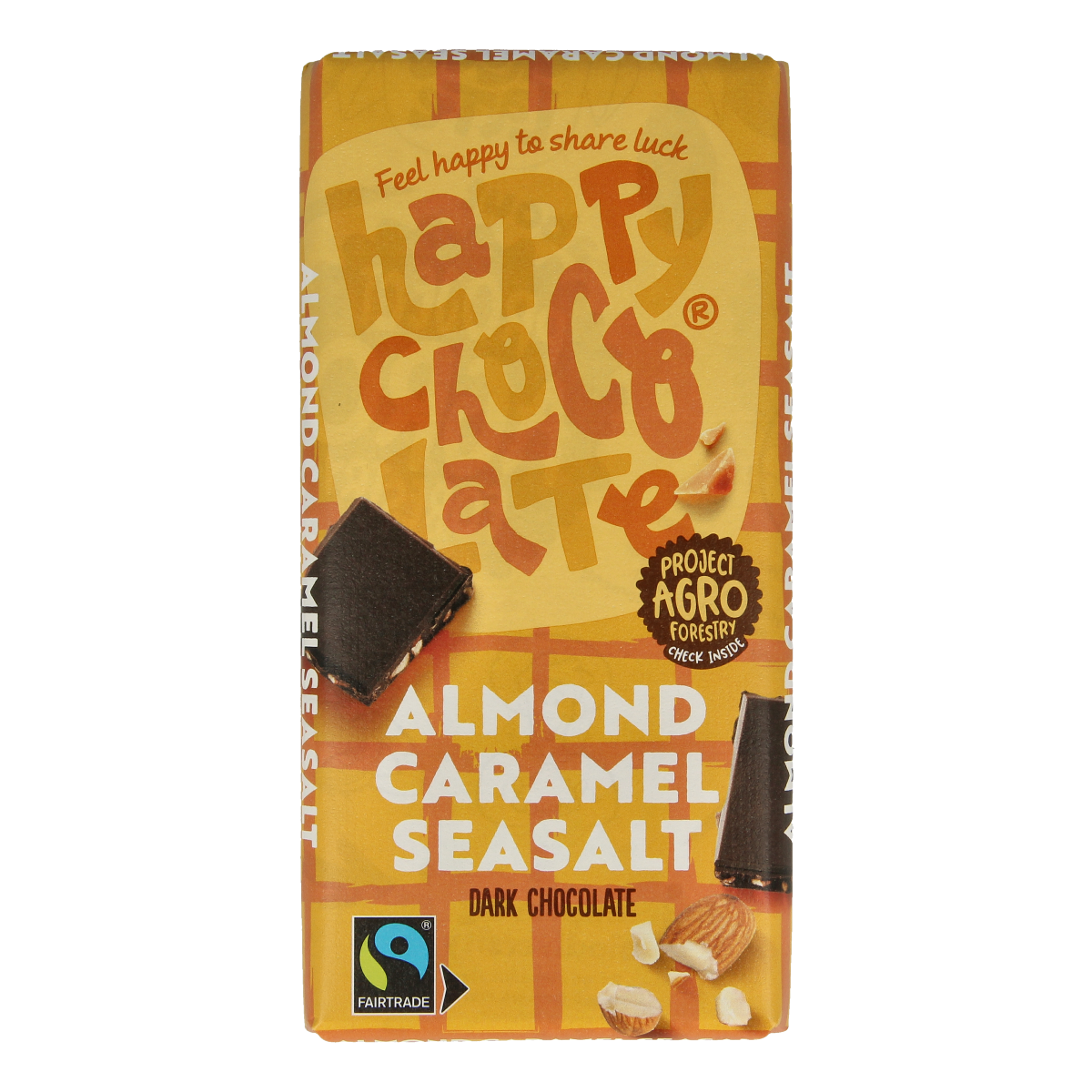 Happy Chocolate Puur amandel karamel zeezout bio 100.00 Gram