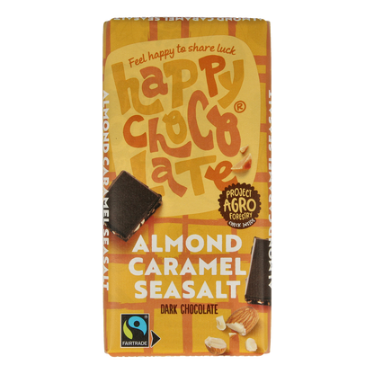 Happy Chocolate Puur amandel karamel zeezout bio 100.00 Gram