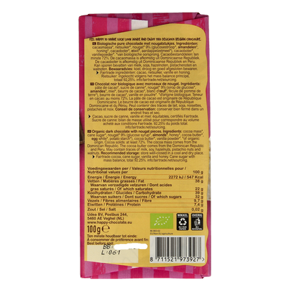 Happy Chocolate Puur nougat bio 100.00 Gram