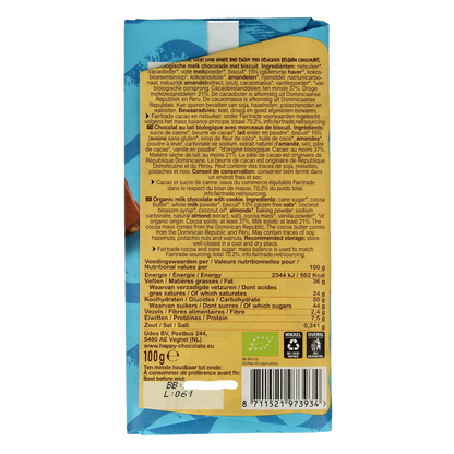 Happy Chocolate Melk biscuit bio 100 Gram