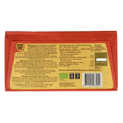Happy Chocolate Dark 85% bio 200 Gram