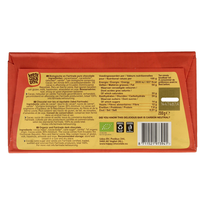 Happy Chocolate Dark 85% bio 200.00 Gram