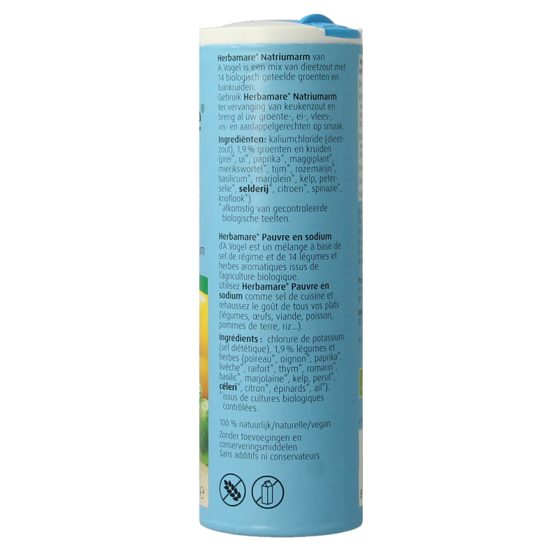 A Vogel Herbamare dieetzout natriumarm eko bio 125 Gram