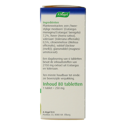 A Vogel Crataegus + valeriaan tabletten 80 Tabletten