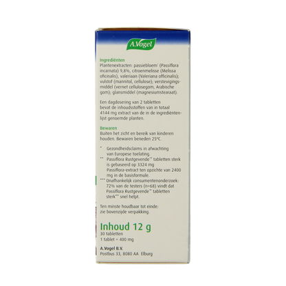 A Vogel Passiflora rustgevende tabletten sterk 30 Tabletten