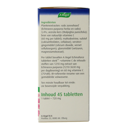 A Vogel Echinaforce sterk + vitamine C 45 Tabletten