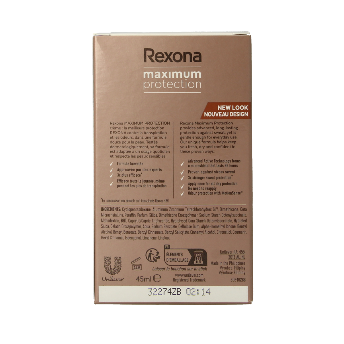 Rexona Deodorant stick women max prot sensitive 45.00 Milliliter