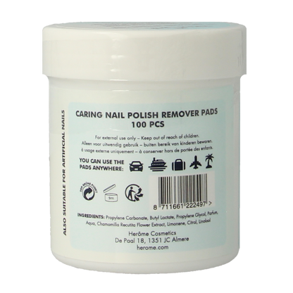 Herome Nagellak remover pads caring  100 Stuks