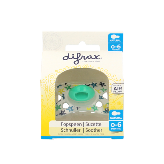 Difrax Fopspeen natural 0-6 maanden assorti  1 Stuks