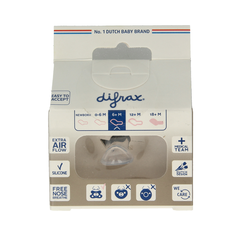 Difrax Fopspeen dental 6+ maanden met ring 1 Stuks