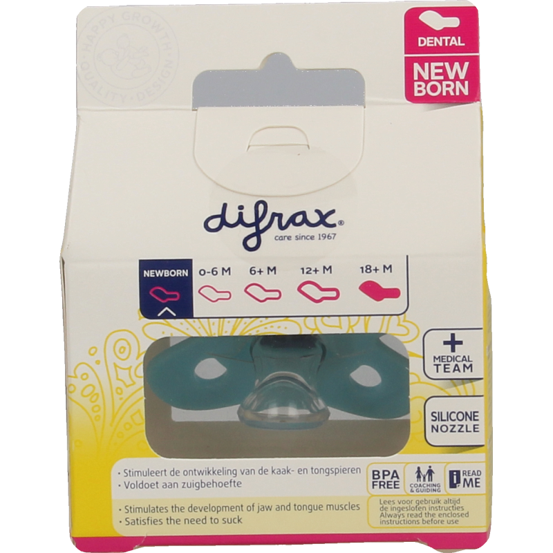 Difrax Fopspeen mini newborn dental 1 Stuks
