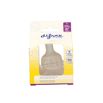 Difrax Flesspeen soft breed small  2 Stuks