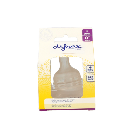 Difrax Flesspeen soft breed small  2 Stuks