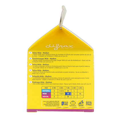 Difrax Flesspeen soft breed medium 2.00 Stuks