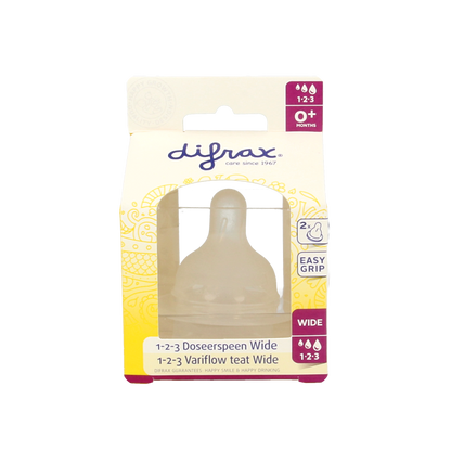 Difrax Flesspeen soft breed 1-2-3  2 Stuks