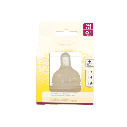 Difrax Flesspeen soft breed 1-2-3  2 Stuks