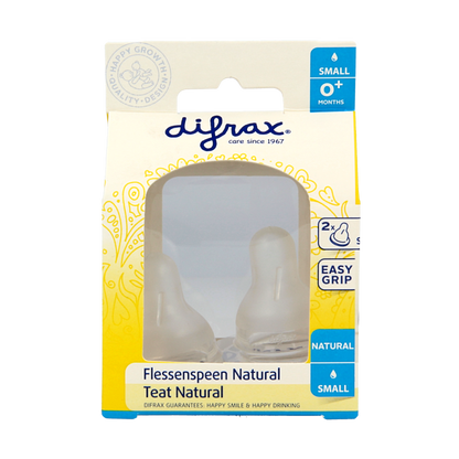 Difrax Flesspeen small 0+ natural 2 Stuks
