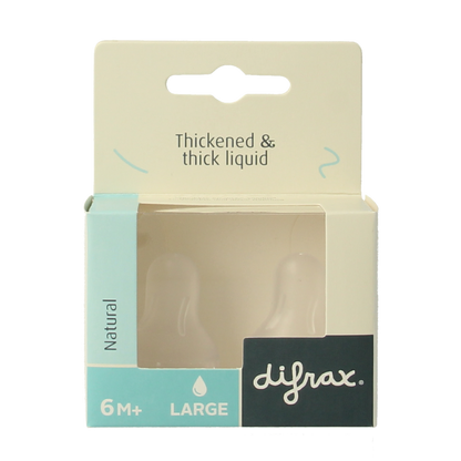 Difrax Flesspeen large natural 6+ maanden 2.00 Stuks